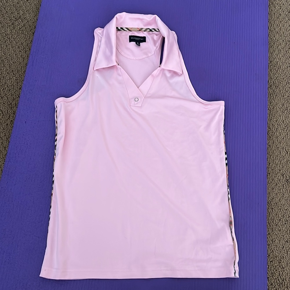 Burberry Pink Sleeveless Polo Top